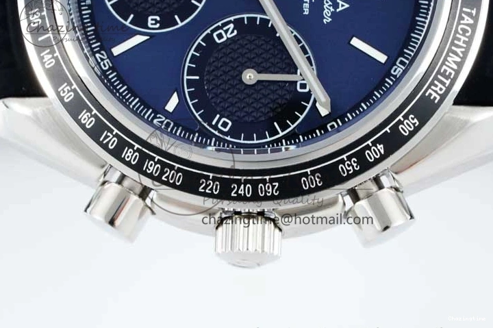 0226 SportInspired Speedmaster Racing Master SS HKF Best Edition Blue Black Dial on Black Rubber Strap A 7817